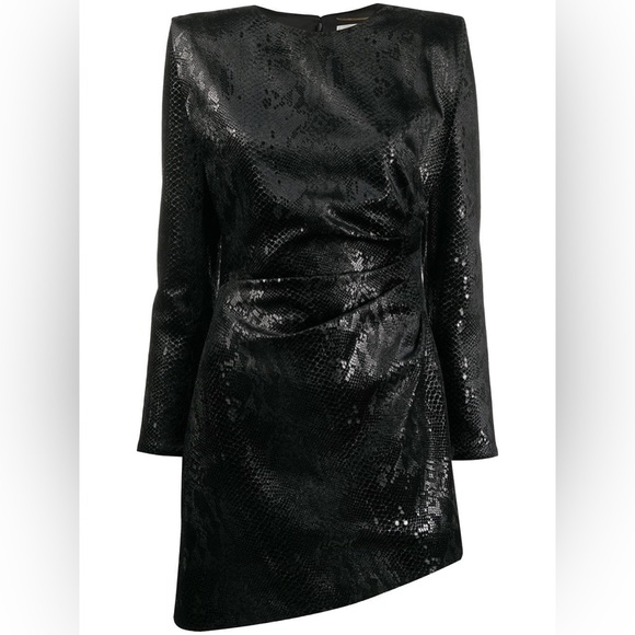 SAINT LAURENT Velvet Snakeskin-effect Mini Dress - Picture 8 of 11